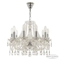 Люстра подвесная 107/10/165 Ni Bohemia Ivele Crystal без плафона на 10 ламп, основание никель прозрачное в стиле классический sp Люстра подвесная 107/10/165 Ni Bohemia Ivele Crystal без плафона на 10 ламп, основание никель прозрачное в стиле классический sp